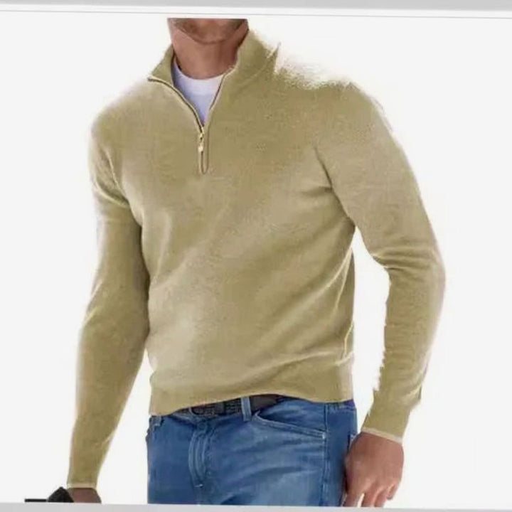 Men's Quarter-Zip Knit Pullover Sweater