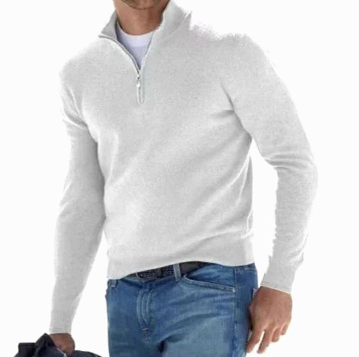 Men's Quarter-Zip Knit Pullover Sweater - 1