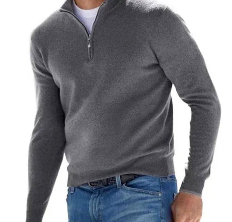 Men's Quarter-Zip Knit Pullover Sweater - 3