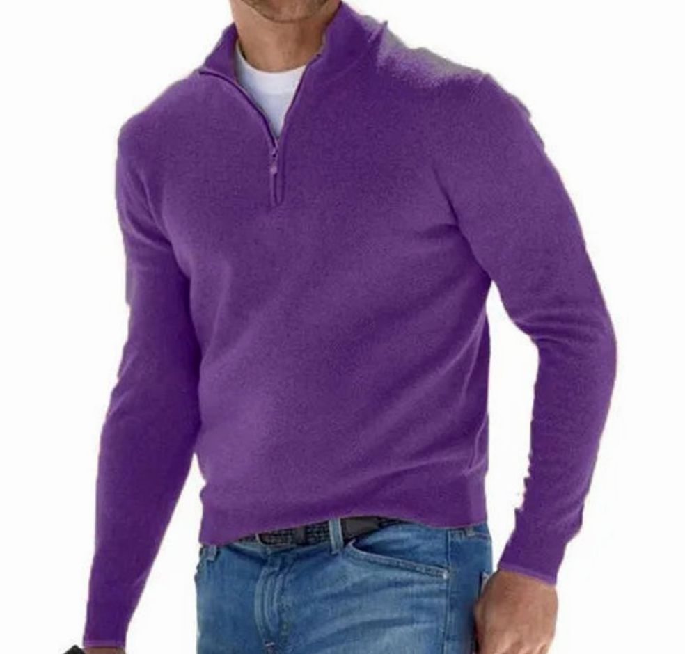 Men's Quarter-Zip Knit Pullover Sweater - 2