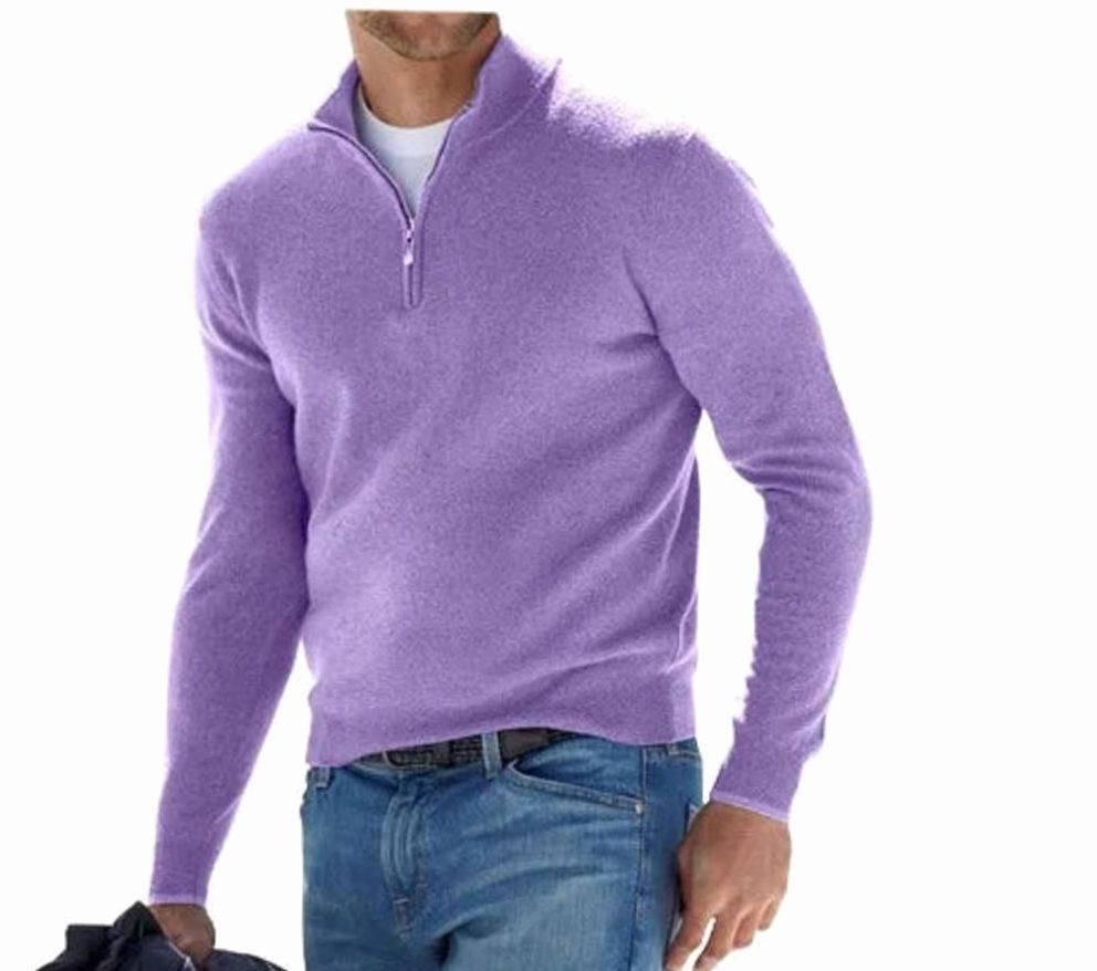 Men's Quarter-Zip Knit Pullover Sweater - 5