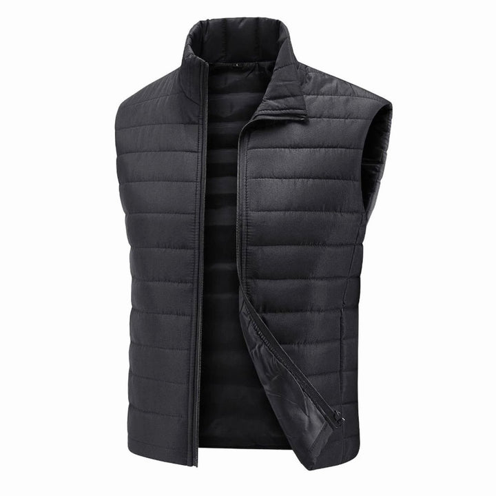 Men's Quilted Puffer Vest Stand-Collar Full-Zip Sleeveless Jacket