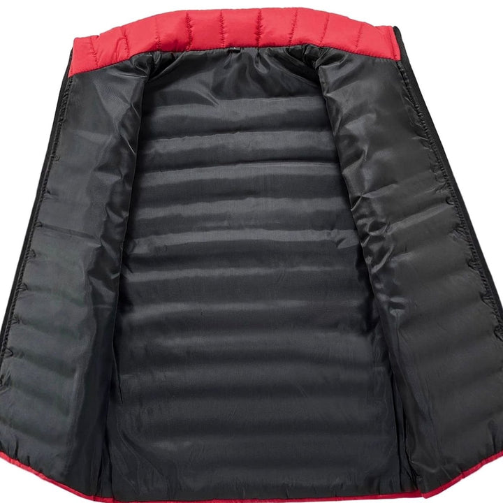 Men's Quilted Puffer Vest Stand-Collar Full-Zip Sleeveless Jacket