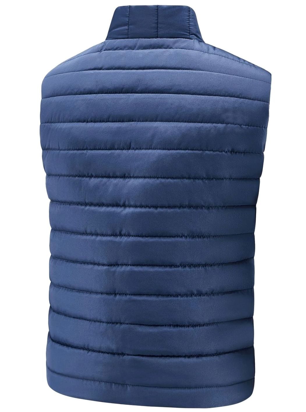 Men's Quilted Puffer Vest Stand-Collar Full-Zip Sleeveless Jacket - Blue