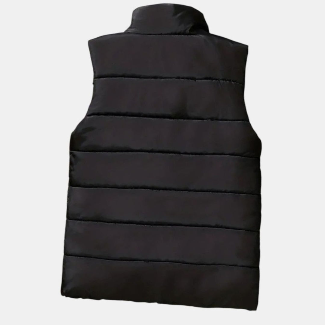 Men's Quilted Zip-Up Puffer Vest Winter Warm Sleeveless Jacket