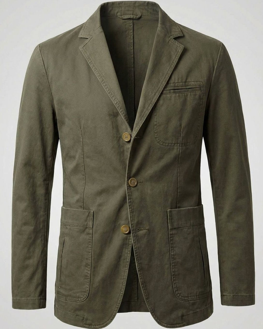 Men's Regular-Fit Cotton Twill Two-Button Blazer Jacket