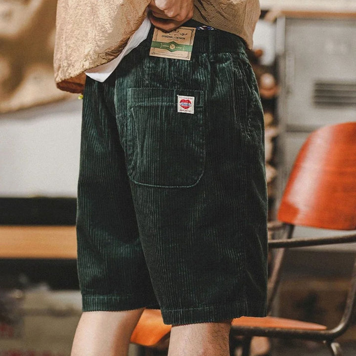 Men's Relaxed-Fit Corduroy Elastic-Waist Shorts