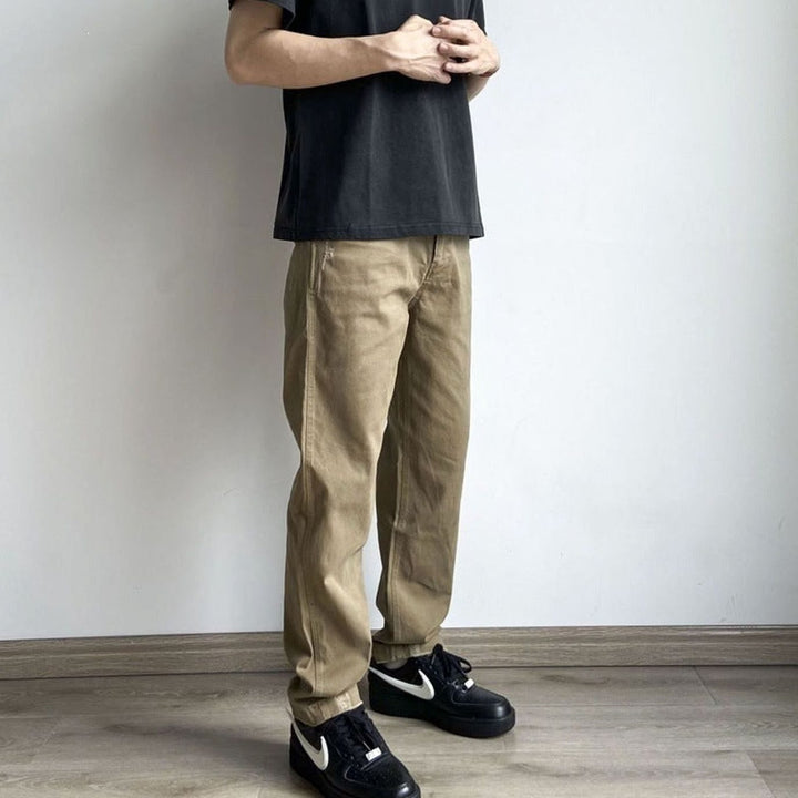 Men's Relaxed-Fit Cotton Khaki Chino Pants Comfortable