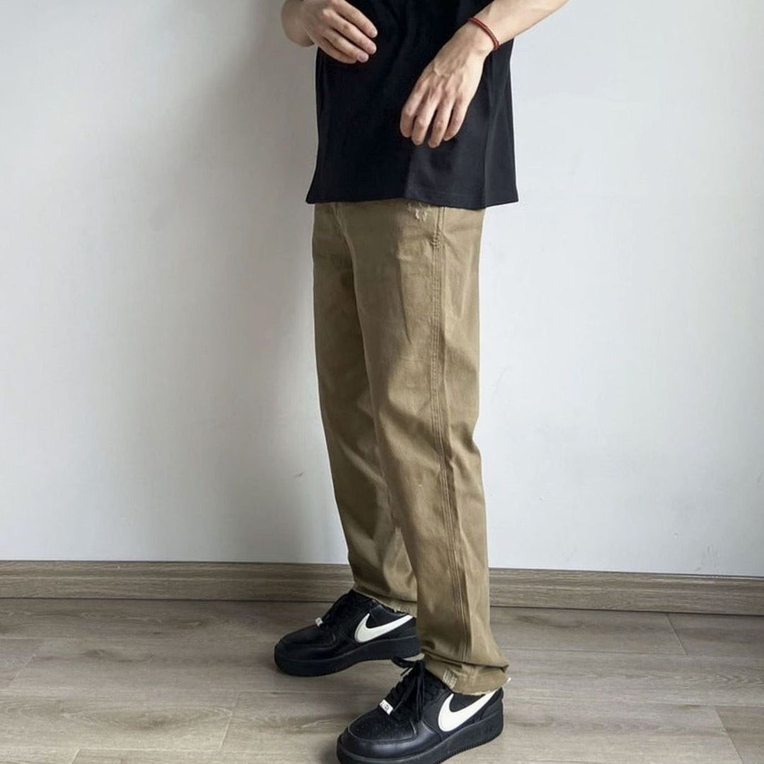 Men's Relaxed-Fit Cotton Khaki Chino Pants Comfortable
