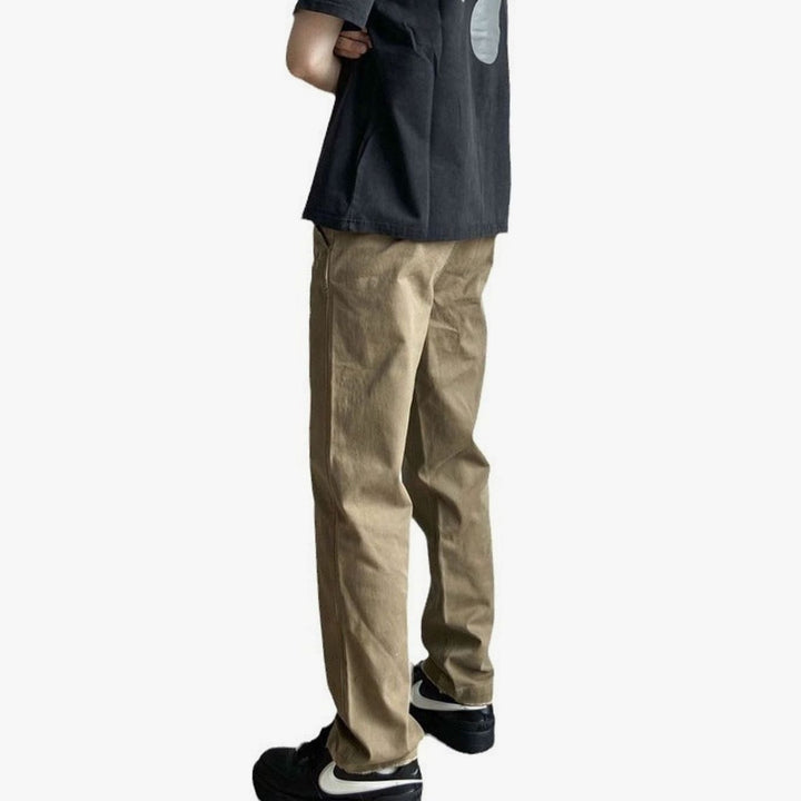 Men's Relaxed-Fit Cotton Khaki Chino Pants Comfortable