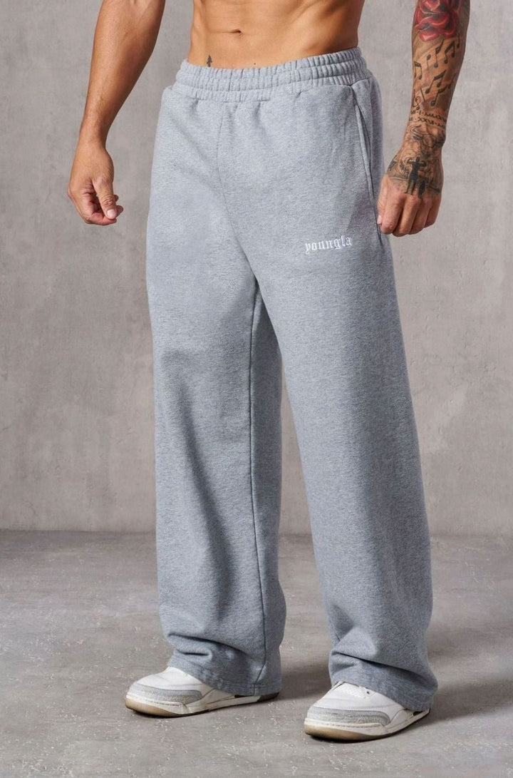 Men's Relaxed-Fit Drawstring Sweat Pants Elastic Waist Side Pockets - Gray