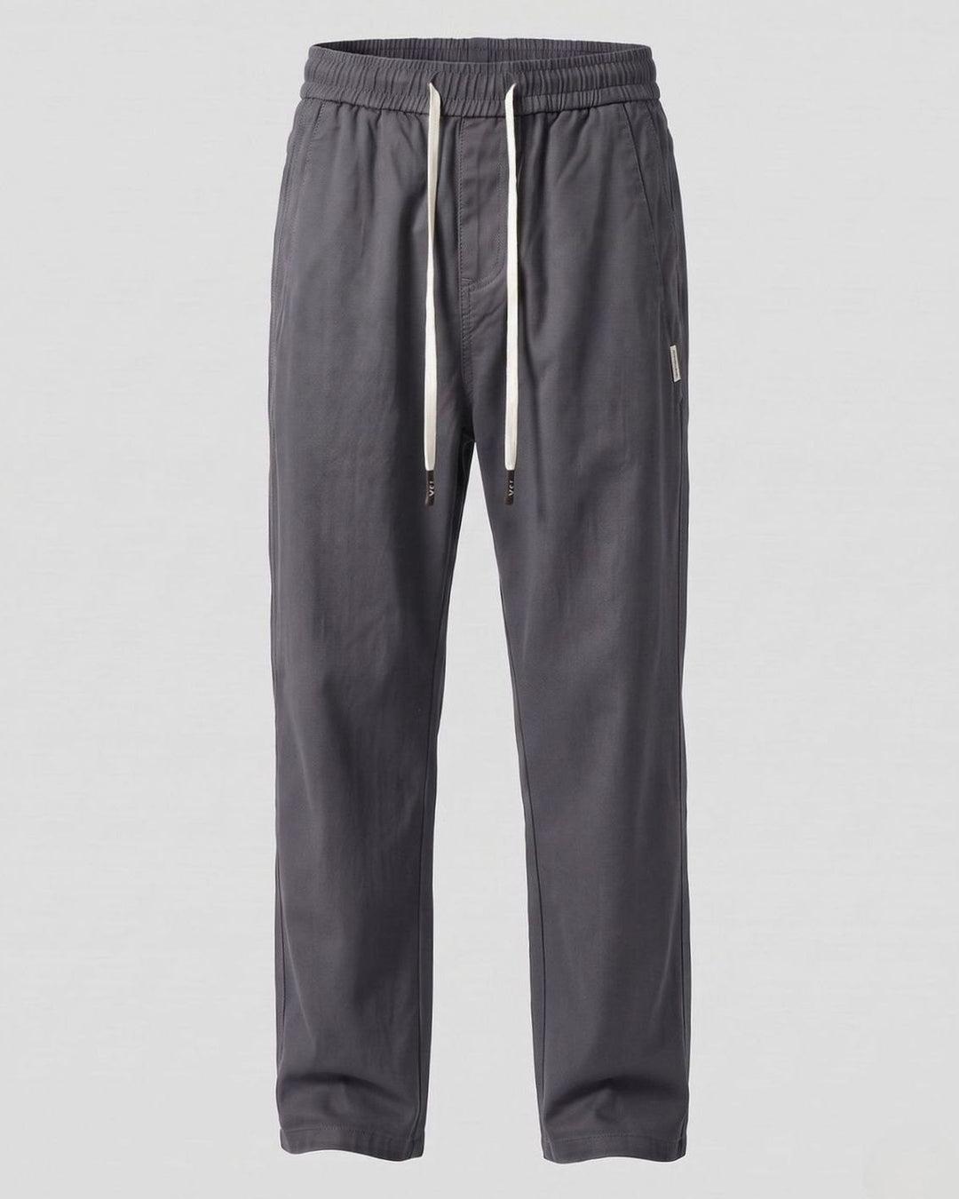 Men's Relaxed-Fit Elastic-Waist Drawstring Chino Pants - Gray