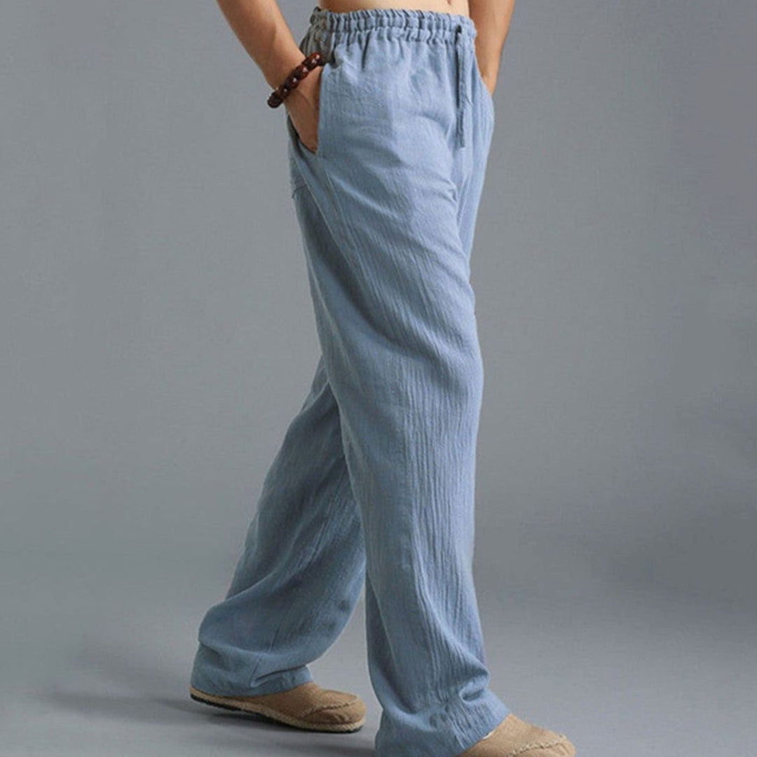 Men's Relaxed-Fit Linen Drawstring Casual Pants