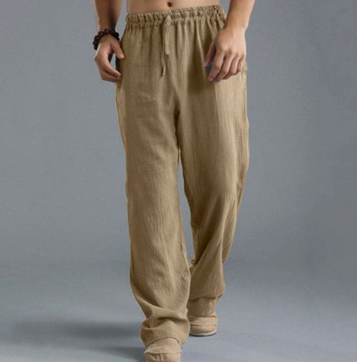 Men's Relaxed-Fit Linen Drawstring Casual Pants
