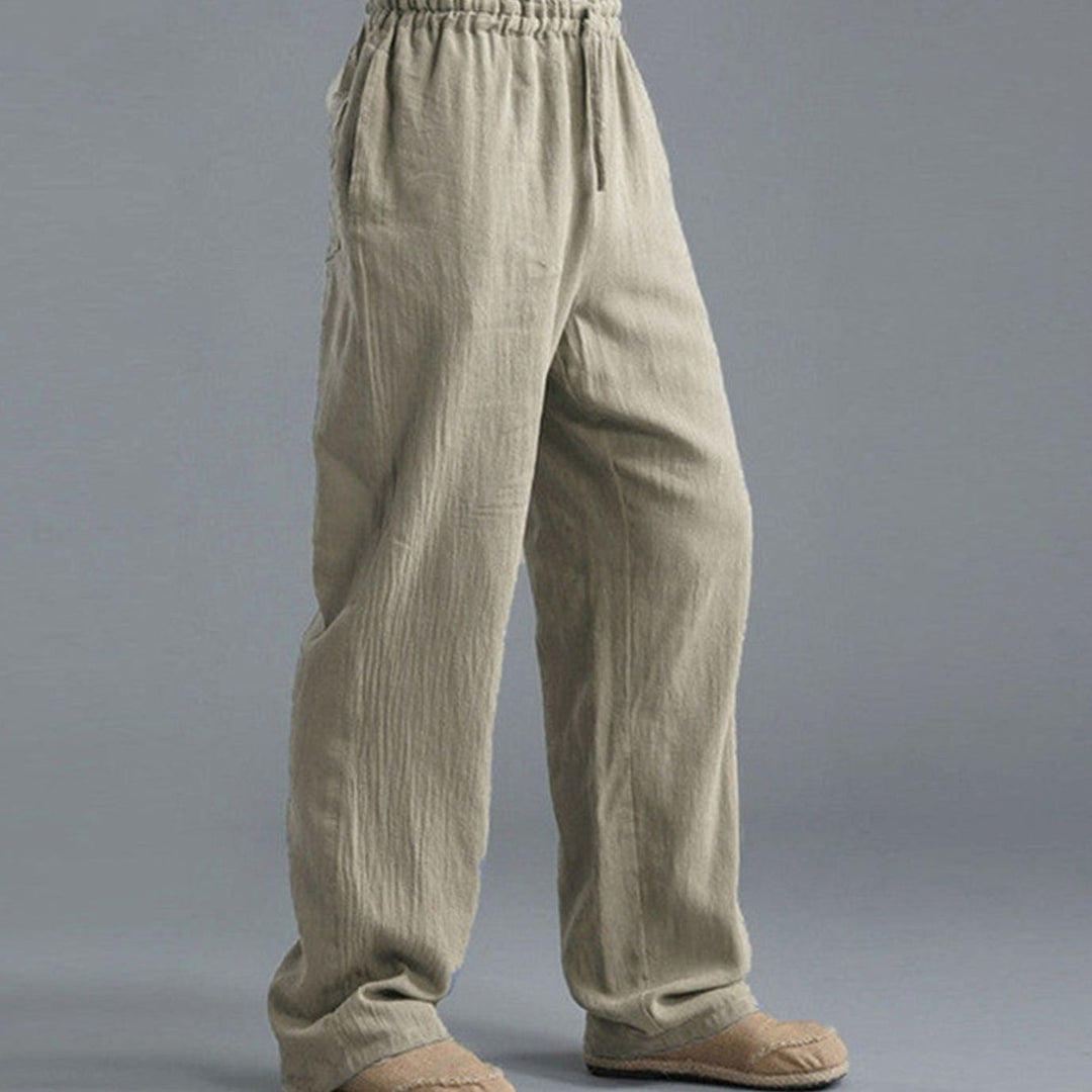 Men's Relaxed-Fit Linen Drawstring Casual Pants