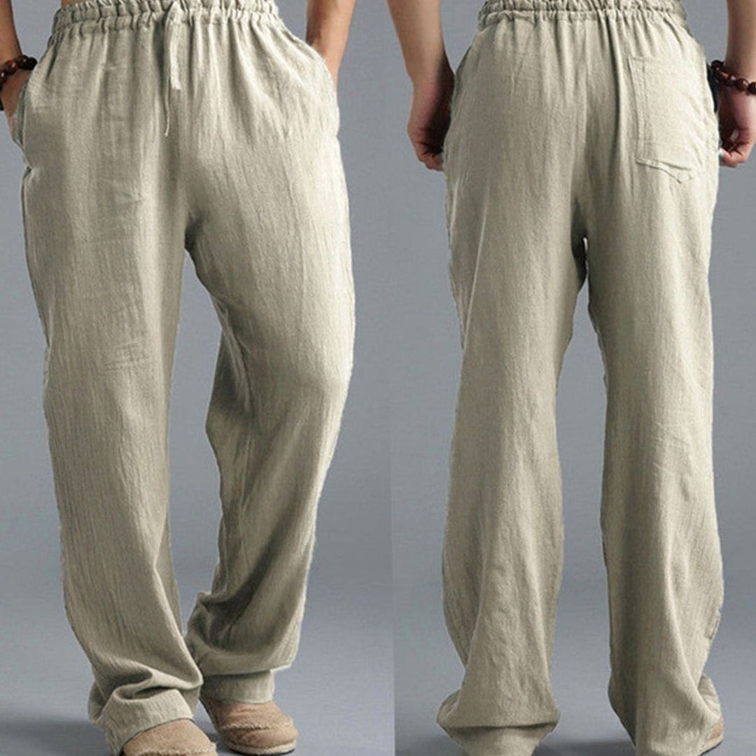 Men's Relaxed-Fit Linen Drawstring Casual Pants
