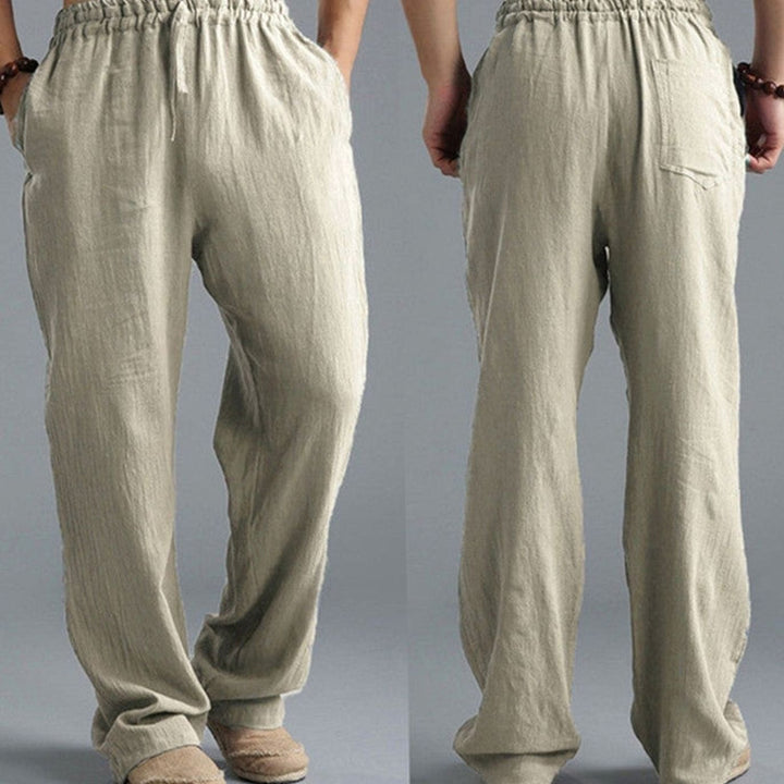 Men's Relaxed-Fit Linen Drawstring Casual Pants