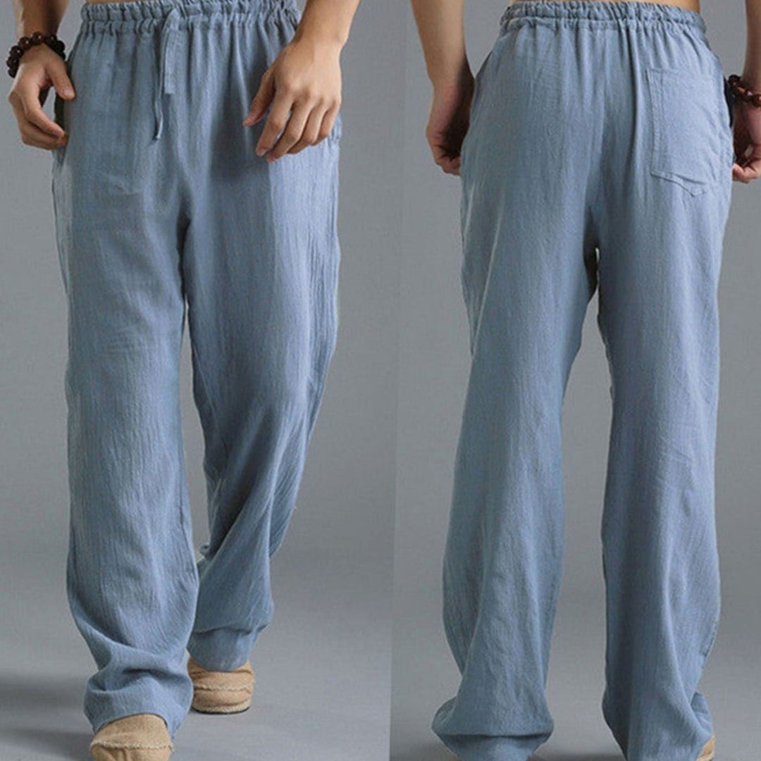 Men's Relaxed-Fit Linen Drawstring Casual Pants
