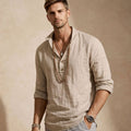 Jackson | Men's Relaxed-Fit Linen Long Sleeve Henley Shirt