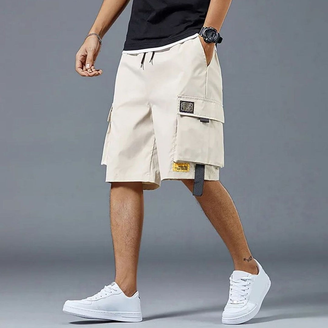 Men's Relaxed-Fit Multi-Pocket Cargo Shorts - White