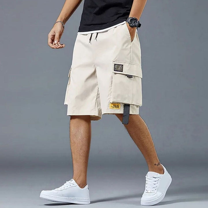 Men's Relaxed-Fit Multi-Pocket Cargo Shorts - White