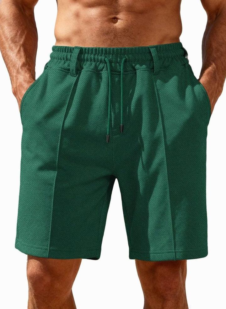 Men's Relaxed-Fit Pleated Drawstring Chino Shorts - Green