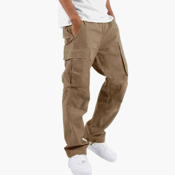 Men's Relaxed-Fit Stretch Multi-Pocket Cargo Pants - Khaki
