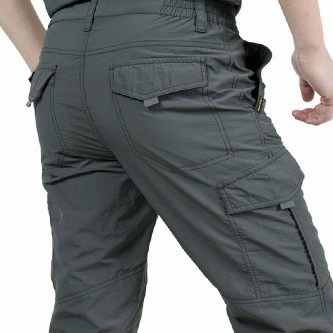 Men's Relaxed-Fit Zip-Pocket Cargo Pants - Taupe