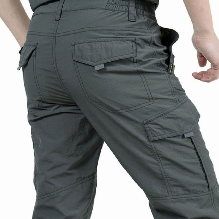 Men's Relaxed-Fit Zip-Pocket Cargo Pants - Taupe