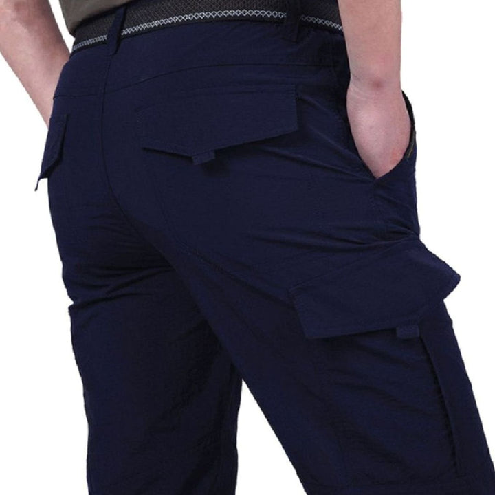 Men's Relaxed-Fit Zip-Pocket Cargo Pants - Navy Blue