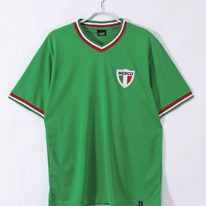 Men's Retro Mexico Soccer Jersey Relaxed-Fit Graphic Tee - 1970 Mexico Home