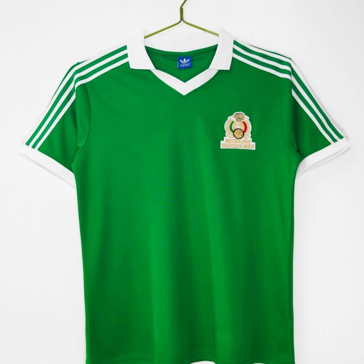 Men's Retro Mexico Soccer Jersey Relaxed-Fit Graphic Tee - 1986 Mexico Home
