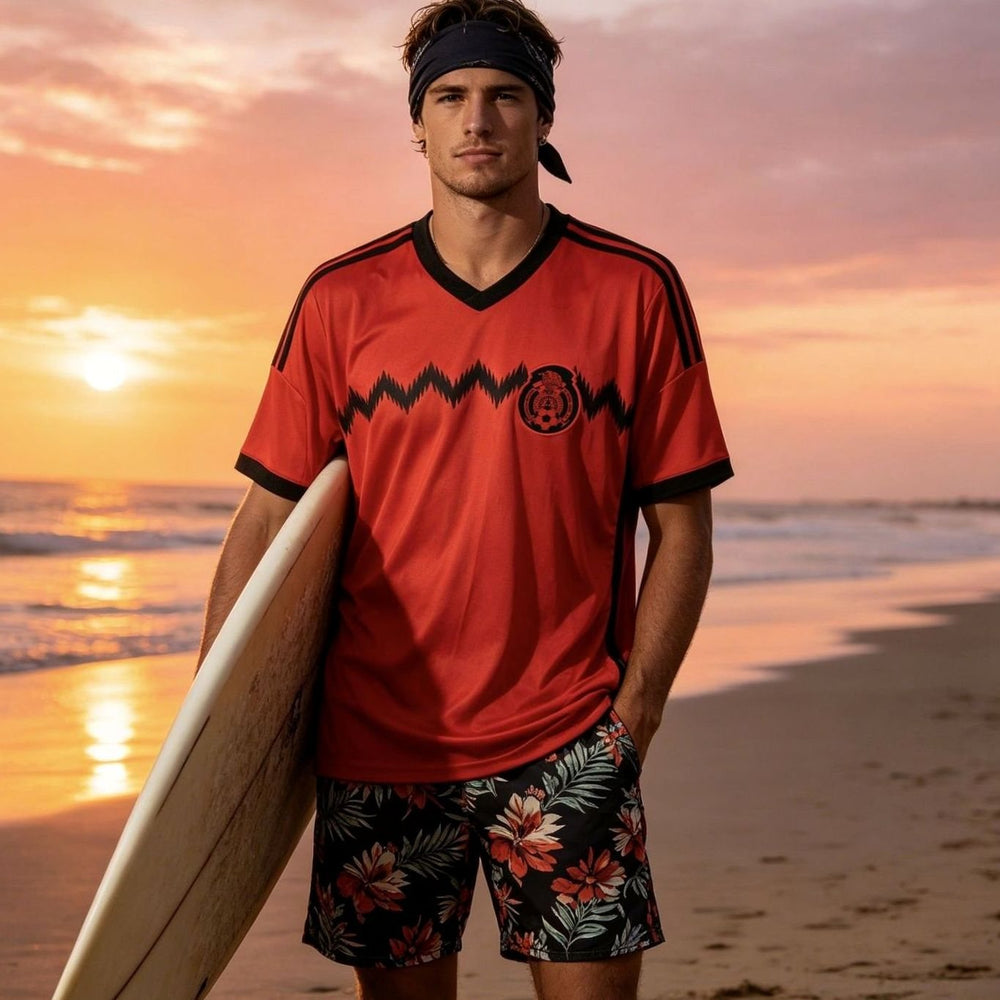 Men's Retro Mexico Soccer Jersey Relaxed-Fit Graphic Tee