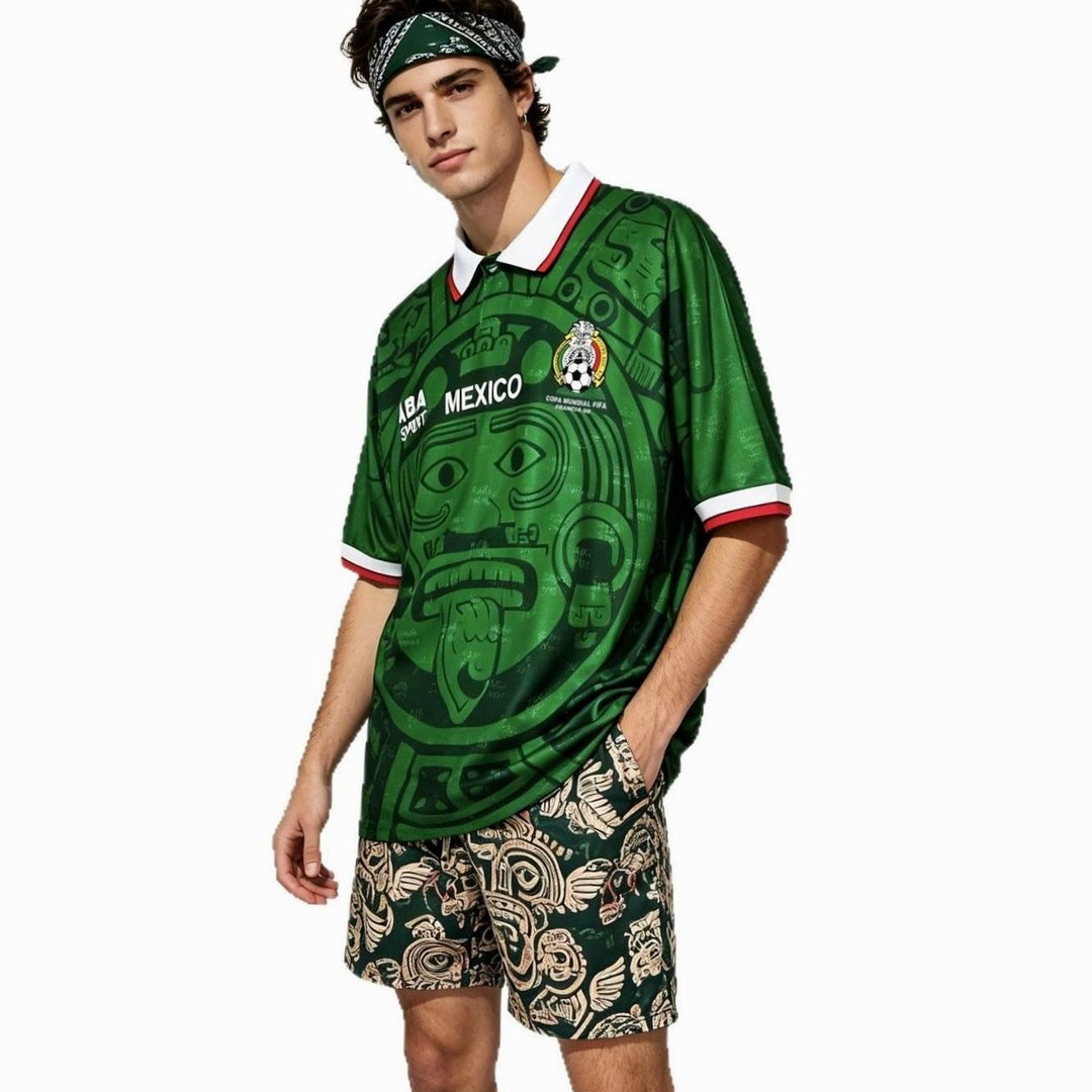 Men's Retro Mexico Soccer Jersey Relaxed-Fit Graphic Tee