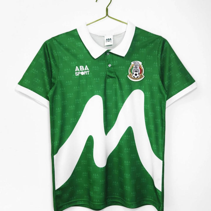 Men's Retro Mexico Soccer Jersey Relaxed-Fit Graphic Tee - Mexico 1995 Home