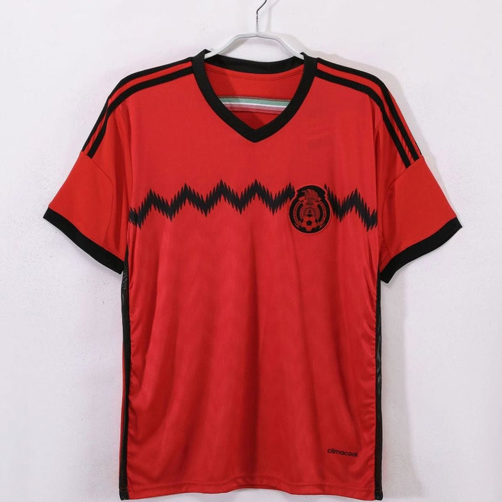 Men's Retro Mexico Soccer Jersey Relaxed-Fit Graphic Tee - 2014 Mexico Away