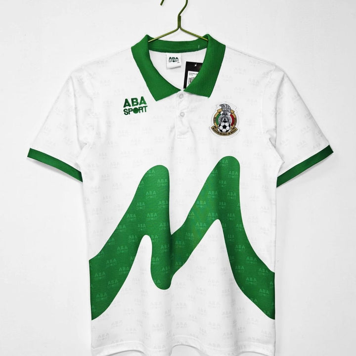 Men's Retro Mexico Soccer Jersey Relaxed-Fit Graphic Tee - 1995 Mexico Away