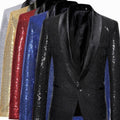 Owen | Men's Sequin Shawl-Lapel Single-Button Blazer Jacket