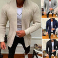 Elijah | Men's Shawl Collar Waffle Knit Open-Front Cardigan Sweater