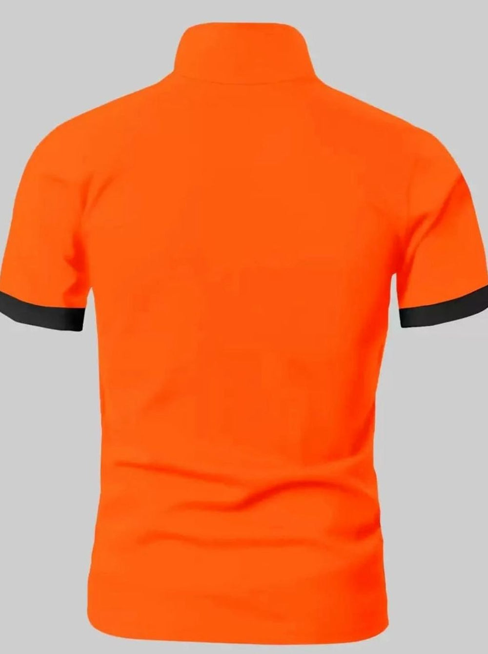 Men's Short-Sleeve Button Placket Contrast Trim Polo Shirt