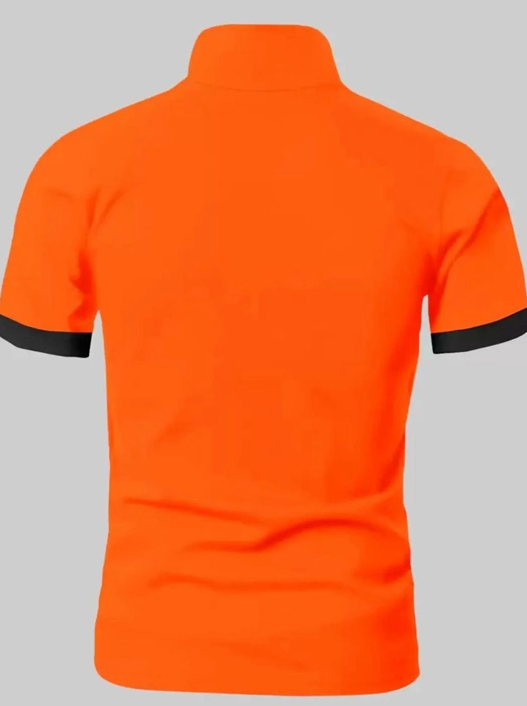 Men's Short-Sleeve Button Placket Contrast Trim Polo Shirt
