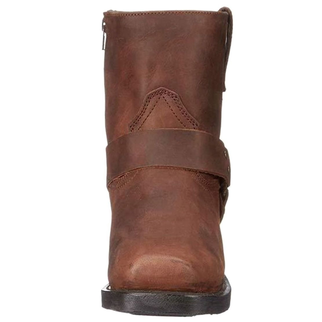 Men's Side-Zip Buckle-Strap Pointed-Toe Western Cowboy Boots