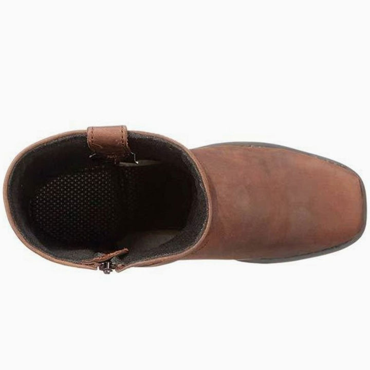 Men's Side-Zip Buckle-Strap Pointed-Toe Western Cowboy Boots