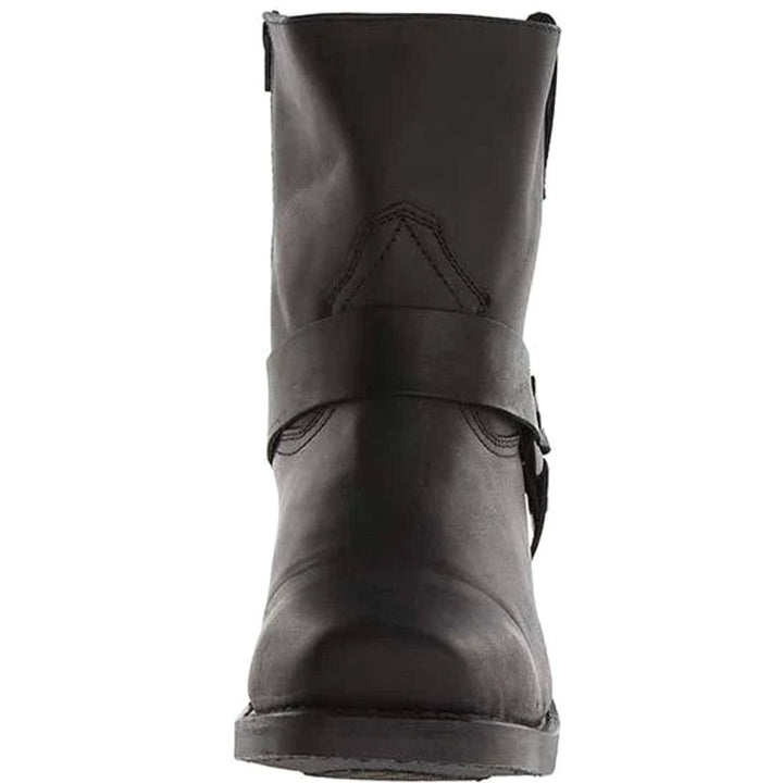 Men's Side-Zip Buckle-Strap Pointed-Toe Western Cowboy Boots