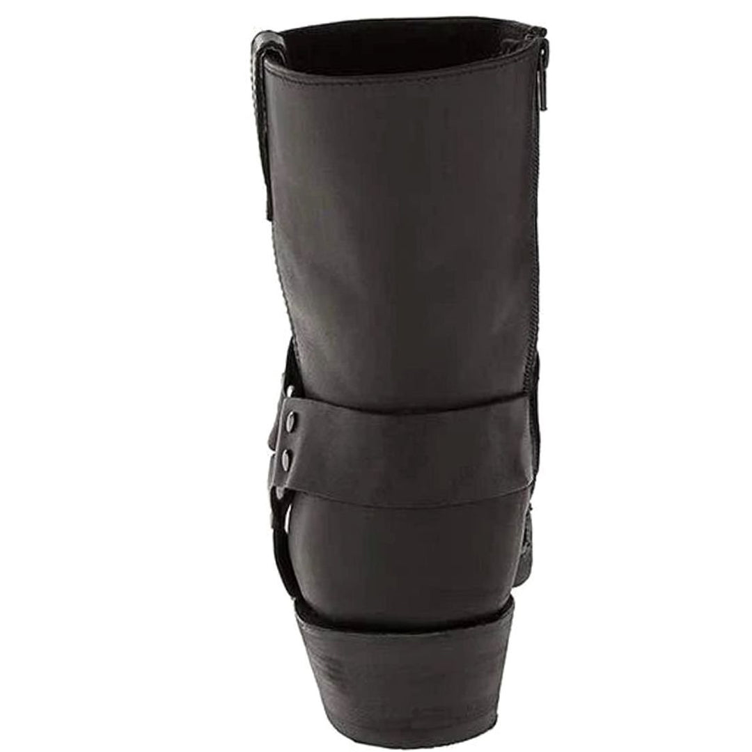 Men's Side-Zip Buckle-Strap Pointed-Toe Western Cowboy Boots