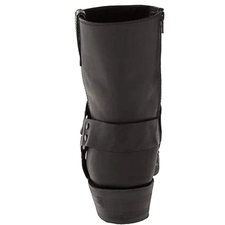 Men's Side-Zip Buckle-Strap Pointed-Toe Western Cowboy Boots