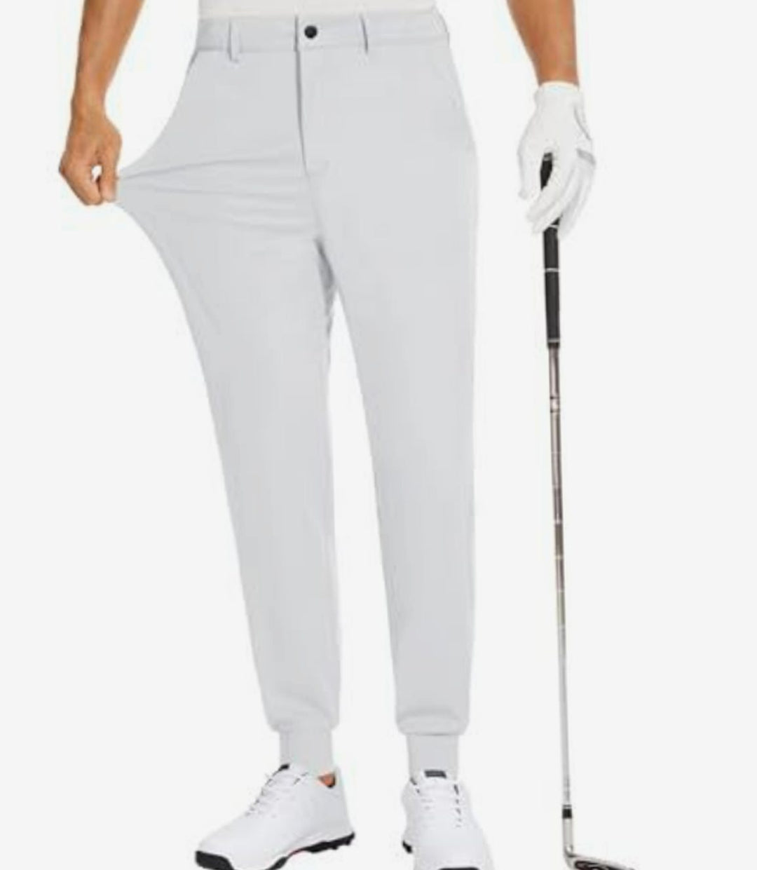 Men's Slim-Fit 4-Way Stretch Moisture-Wicking Golf Pants - White