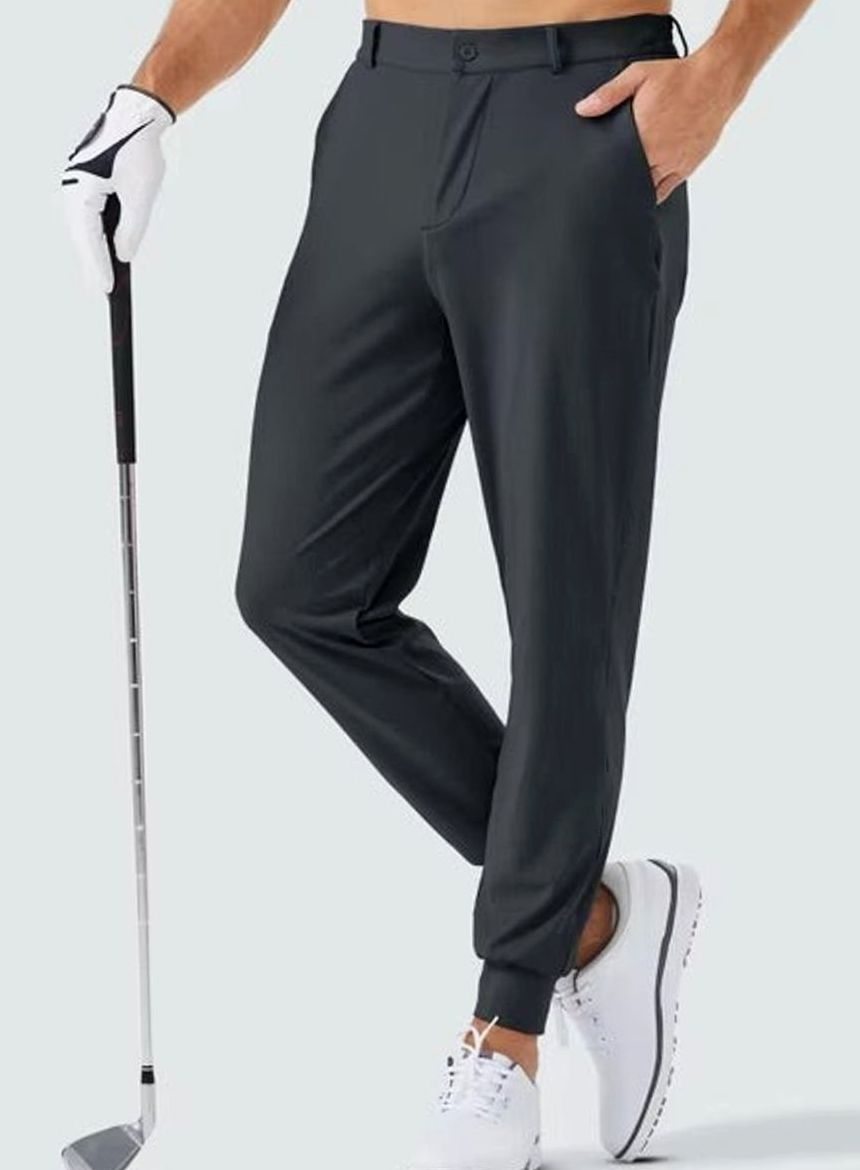 Men's Slim-Fit 4-Way Stretch Moisture-Wicking Golf Pants - Black