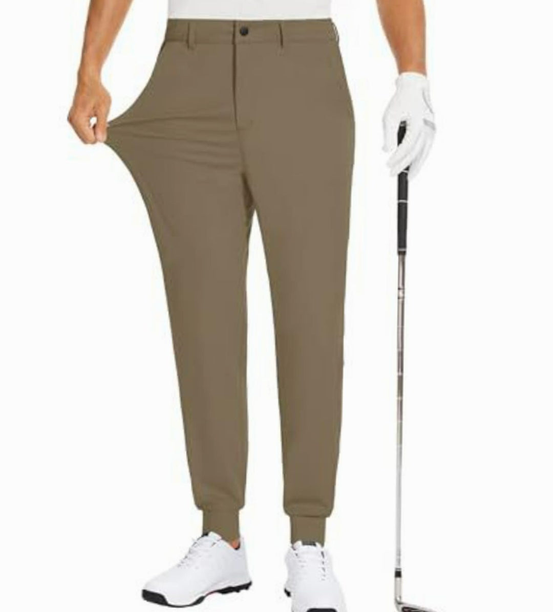 Men's Slim-Fit 4-Way Stretch Moisture-Wicking Golf Pants - Brown