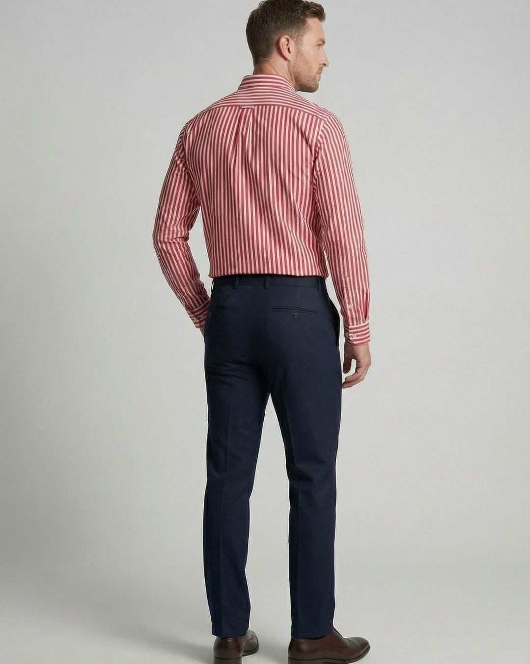 Men's Slim-Fit Bold Striped Long-Sleeve Button-Down Shirt